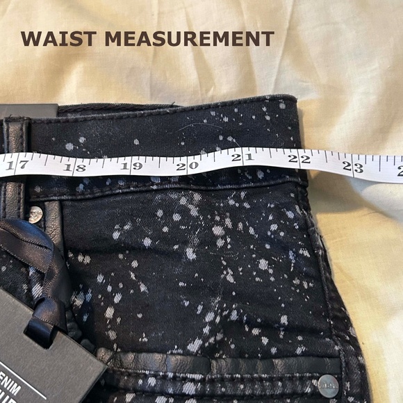 NEW PHOTOS! LEGGINGS, SKINNY DENIM, BLACK/GREY, SIZE 5, BLACK, FLY FRONT, 5 POCK - Picture 9 of 16